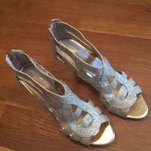 Silver sparkly heels